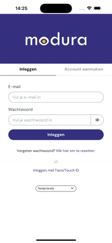 Modura's eigen betaal-app — scherm 1 van 4